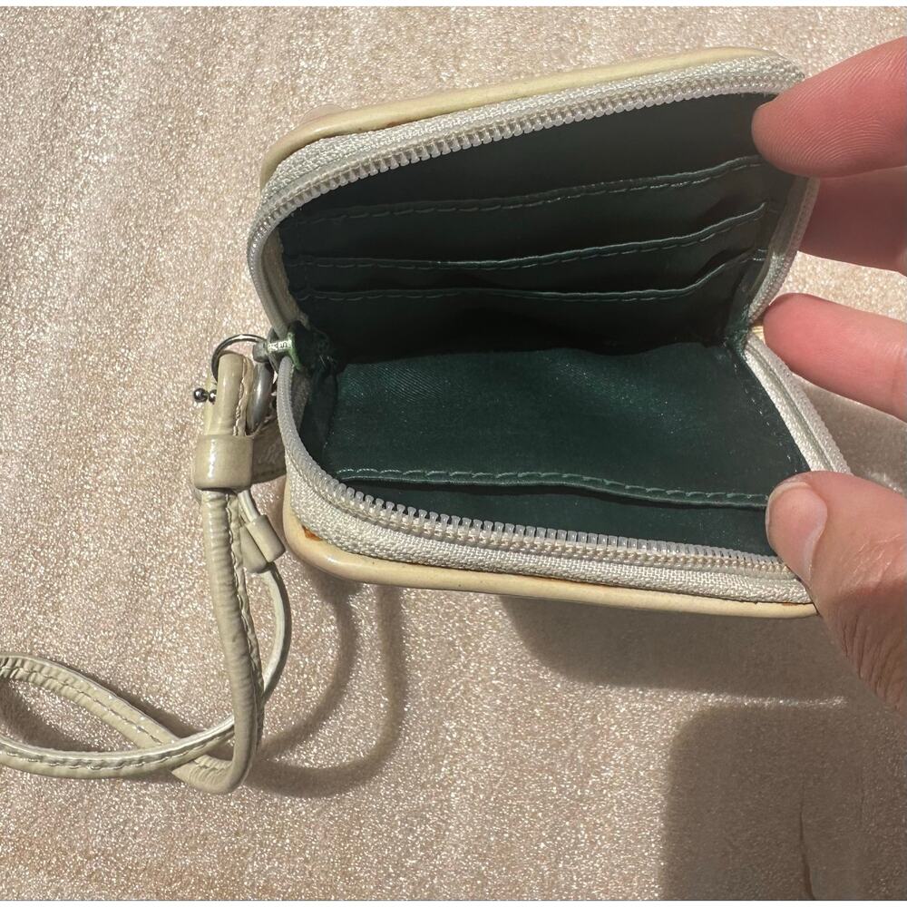 Coach Poppy Vintage Cream Iridescent Sequin Wristlet Mini Wallet Card Case Charm - Picture 9 of 9